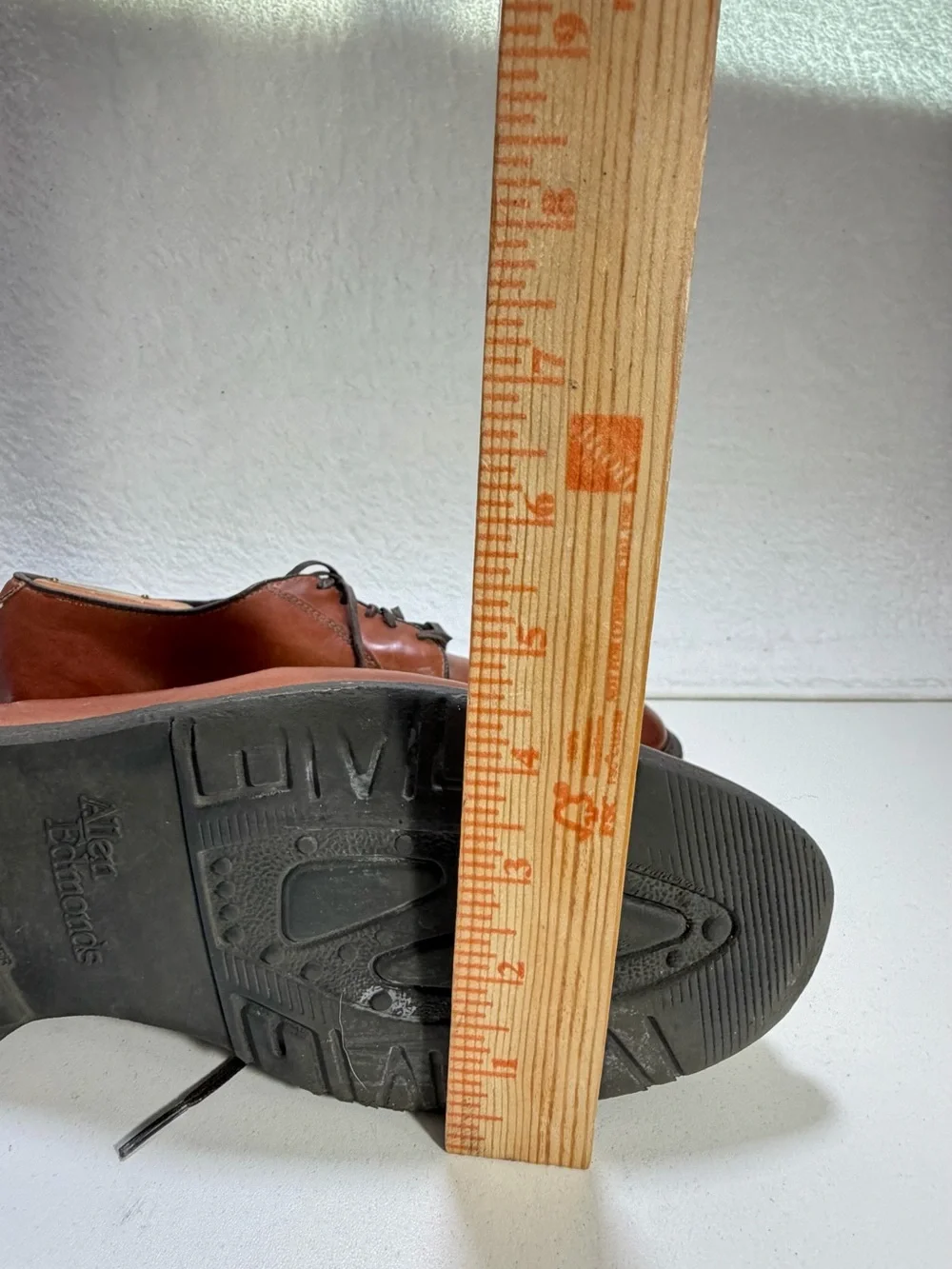 Allen Edmonds Men’s Brown Leather Plain Toe Derby Rubber Sole Shoes Size 10